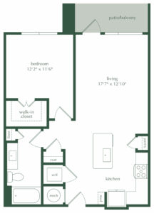 Thriving with Plants - one-bedroom apartment floor plan