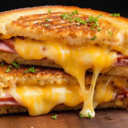 Step Back in Time - a grilled cheese sandwich with ham and cheese